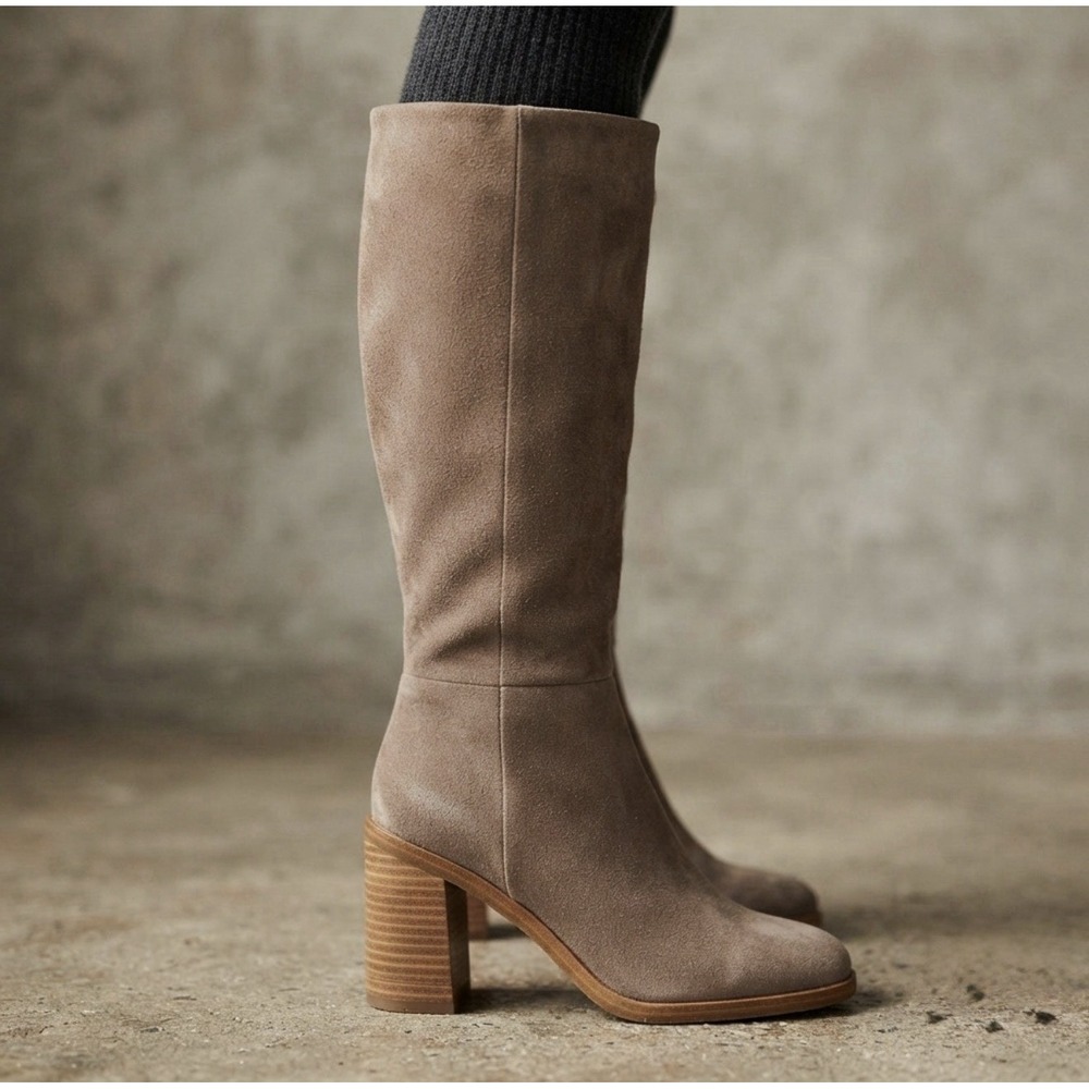DV Dolce Vita Size-7.5 Womens Boots Flapper Mushroom Brown Knee High Boot
